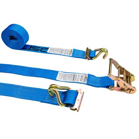 US CARGO CONTROL 2'' X 20' Blue E-Track Ratchet Straps w/ E-Fittings and Wire Hooks 5320SEFWH-BLU